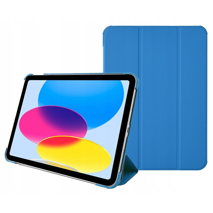Калъф POMOLOGIC за iPad 10.9", син, с функция стойка, защита срещу надраскване