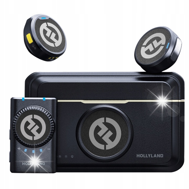 Hollyland Lark M2 vezeték nélküli mikrofon szett, 2 lavalier mikrofon, fekete, 40 óra üzemidő