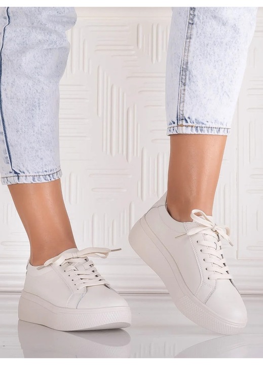 Pantofi dama casual Bej din Piele Naturala Aziva, Bej