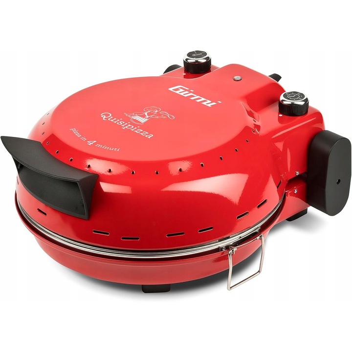 Girmi FP50 elektromos pizzasütő, 420C, 31cm-es samottkő, piros