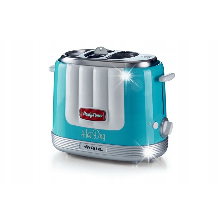Tocator de hot doguri Ariete, 650W, 2 hot dogi, albastru, 210x270x160mm