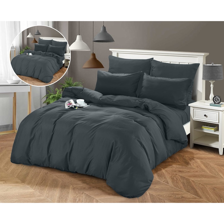 Dupla ágynemű Cotton Market, klasszikus szürke, prémium puha mikroszálas, 220x200 cm, 2 párnahuzat 70x80 cm