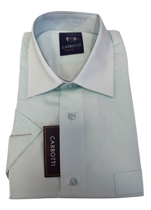 Férfi ing, világos mentazöld, rövid ujjú, pamut-poliészter, L 41-42-es méret