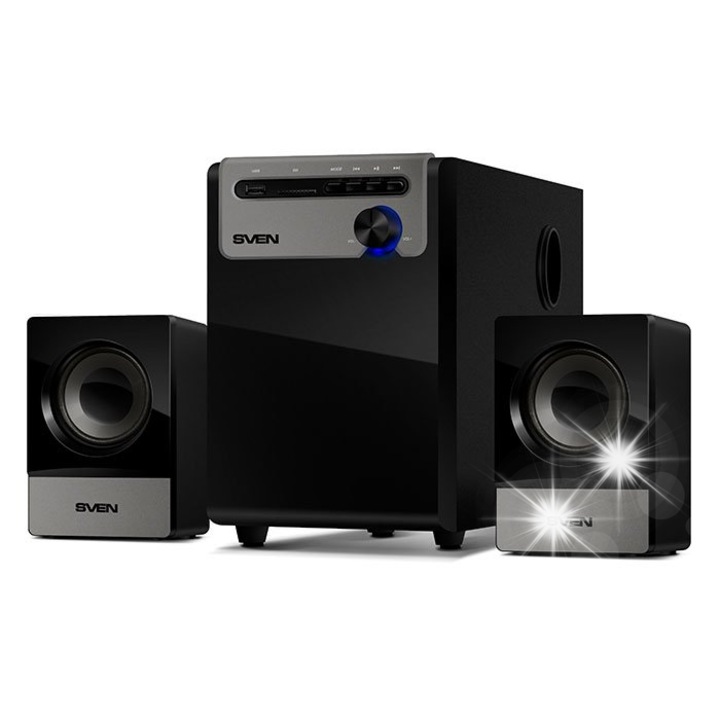 PC hangszórók 2.1, Sven MS-110, 10W RMS, fekete, mélynyomóval