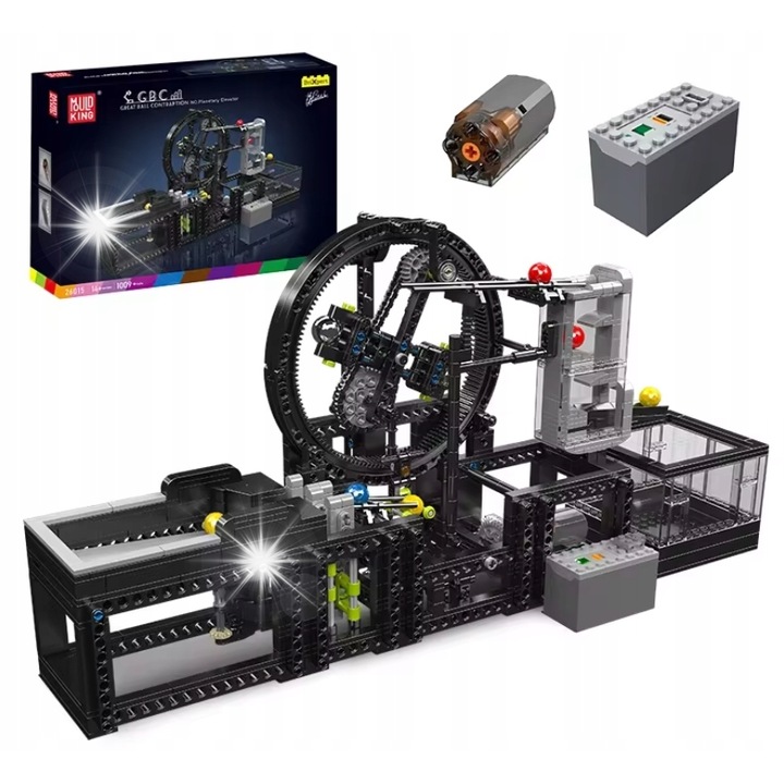 Комплект за конструиране Mould King, модел Great Ball Contraption, 1000+ елемента, диференциален механизъм, 14+
