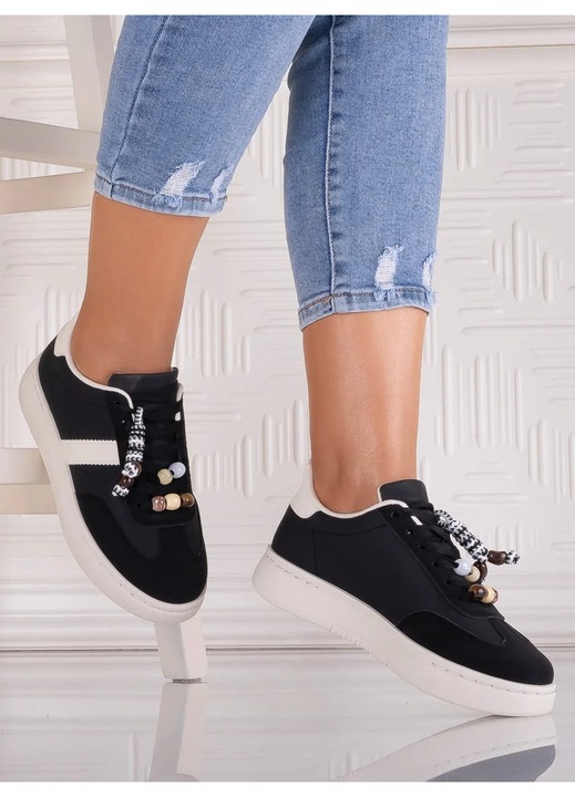 Adidasi dama Negri din Piele Ecologica Salvora, Negru