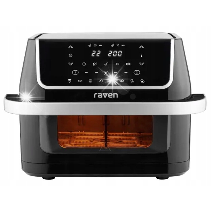 Фритюрник без мазнина Raven EFN008 1800W 10л, черен, с електронен термостат, 8 автоматични програми