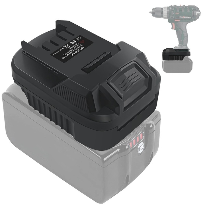 Adaptor baterie, Negru, 18V, Pentru scule electrice Makita