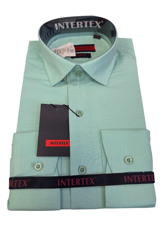 Camasa barbati, mint deschis, slim fit, maneca lunga, bumbac-poliester, Mint