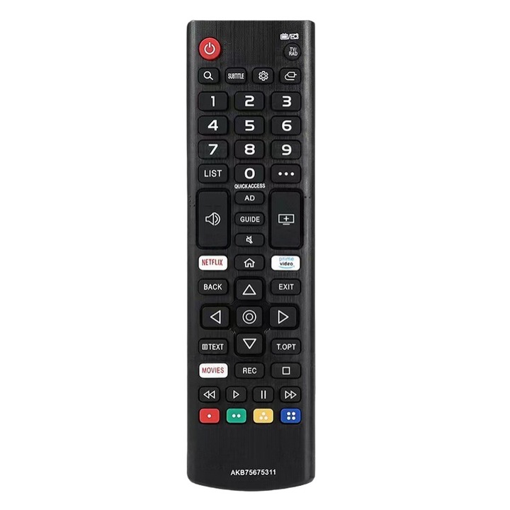 Távirányító kompatibilis TV LG AKB75675311, teljes funkciók, ABS, gyors hozzáférés a Netflixhez és az Amazonhoz
