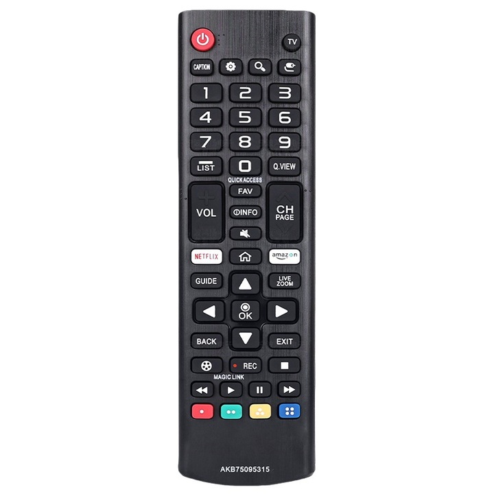 LG AKB75095315 kompatibilis távirányító, teljes funkcionalitás, ABS, gyors hozzáférés a Netflixhez és az Amazonhoz