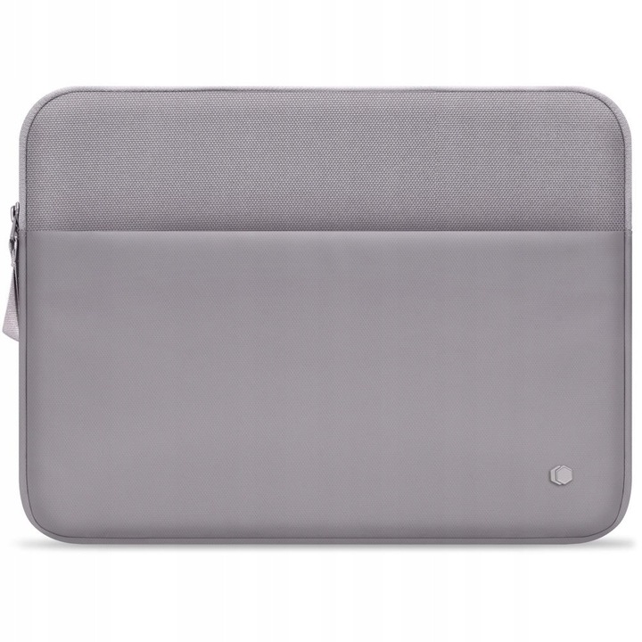 Husa laptop Tech-Protect Sleeve 13-14 inch gri crayon, buzunar frontal, 36.3x26.2x3 cm