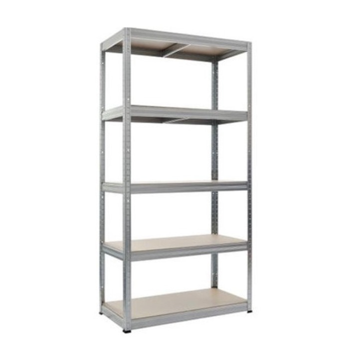 Метален стелаж с 5 рафта от MDF STRATEGIC 180x70x30 СМ, 175 кг/рафт, монтаж без винтове чрез щракване, метална стоманена рамка