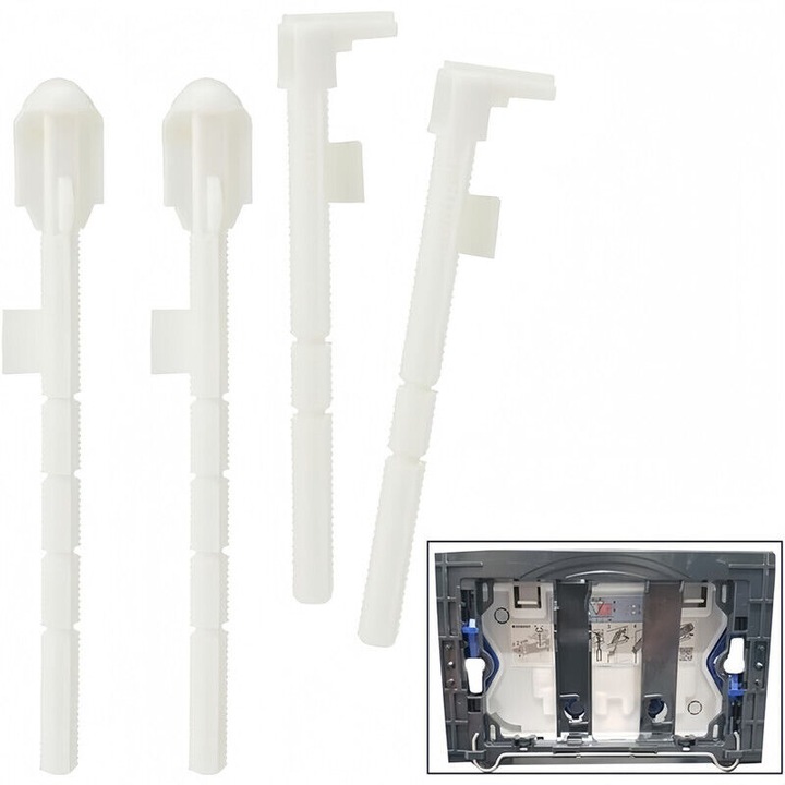 Set de tije de spalare, 140x10mm, alb