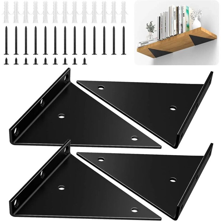 Suporturi rafturi, set de 4, fier, capacitate 100 lb