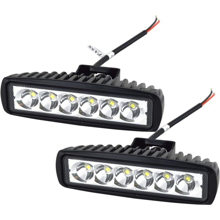 Lampa de lucru LED 18W, 6000K, IP67, pentru vehicule off-road, set de montaj inclus