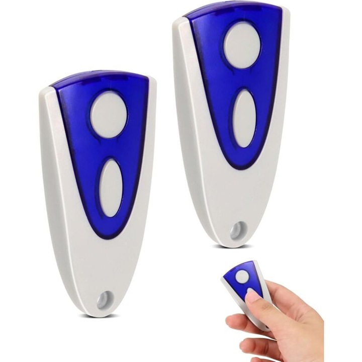 Set de 2 telecomenzi pentru usi de garaj 433 MHz, compatibile cu Novoferm Novotron 502 MAX43-2 si 512 MIX43-2