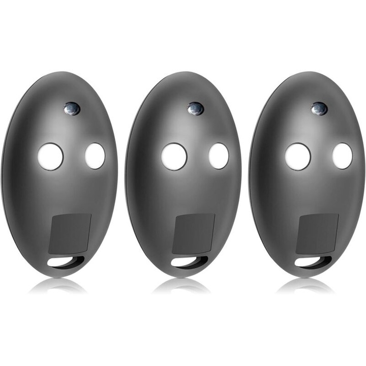 Set telecomenzi 433.92 MHz pentru sisteme de poarta, 3 bucati, design compact, tehnologie Rolling Code