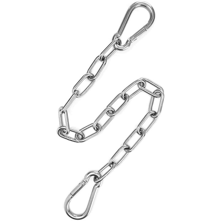 Lant din inox, 100cm x 3mm, cu 2 carabiniere, pentru scaune suspendate, hamace, leagane