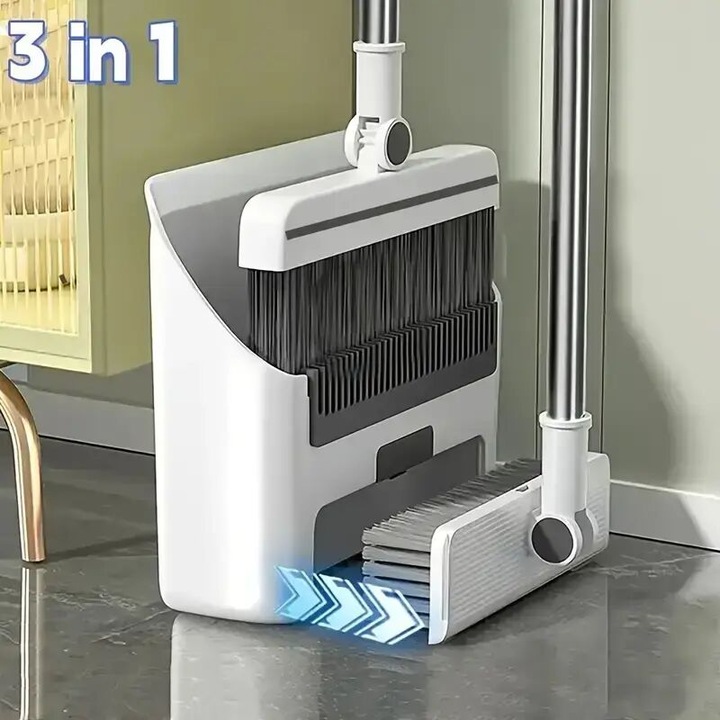 Set de curatare 3 in 1: Matura cu peri moi, lopata si perie, multicolor, pentru interior
