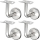 Suporturi pentru balustrade din otel inoxidabil 304 - Set de 4 bucati, rezistente la coroziune, 60mm x 60mm, diametru 50mm, argintii