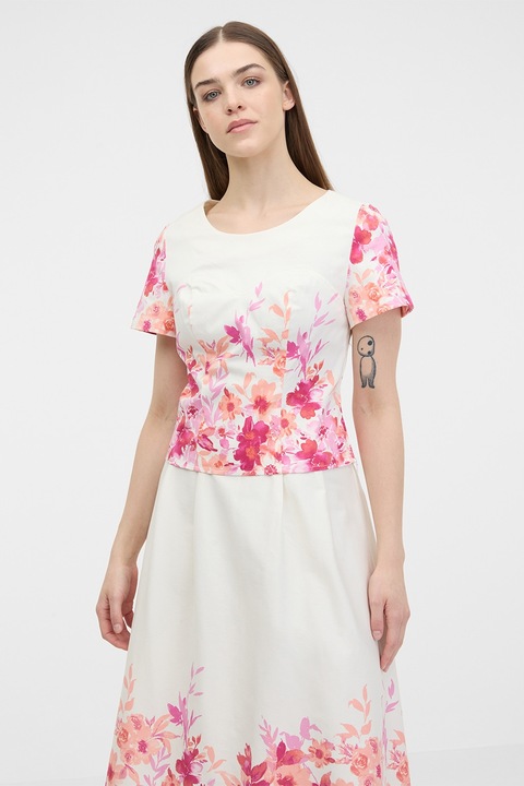 Orsay, Bluza cu imprimeu floral, Alb murdar/Roz