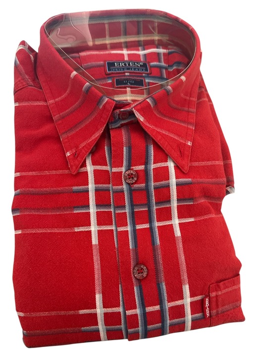 Camasa barbati, carouri, rosii si albe, maneca lunga, bumbac-poliester, marime L