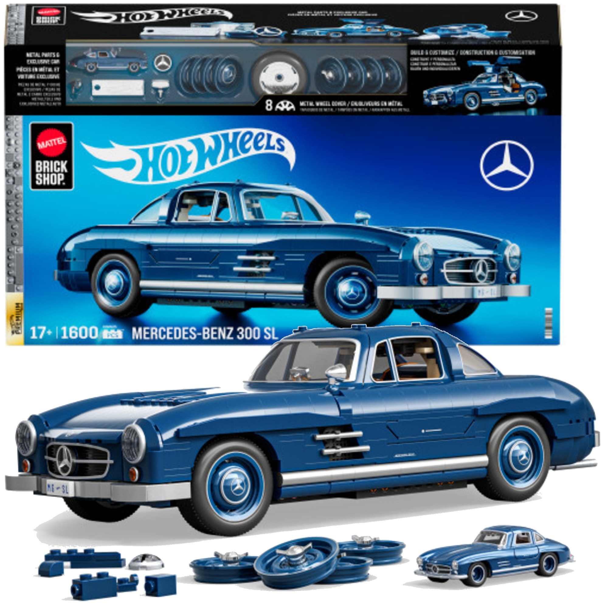 Hot Wheels Set de constructie Seria Premium Brick Shop Masina