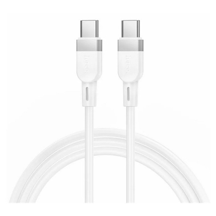 Hoco x109 adatkábel, type-c - type-c, 60w, gyorstöltő, 100cm, fehér