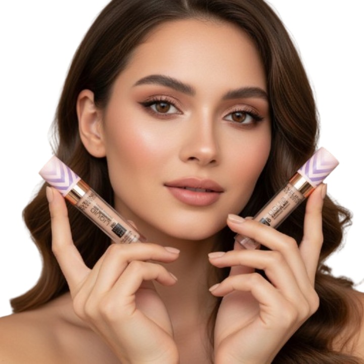 Set 2 x Liquid Camouflage Concealer – Corector Hidratant si Antirid, Rezistent la Apa, Potrivit pentru Ten Sensibil, nuanta 04 Light Almond Neutral