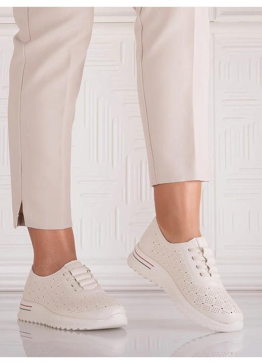 Pantofi dama Casual Bej din Piele Ecologica Noida, Bej