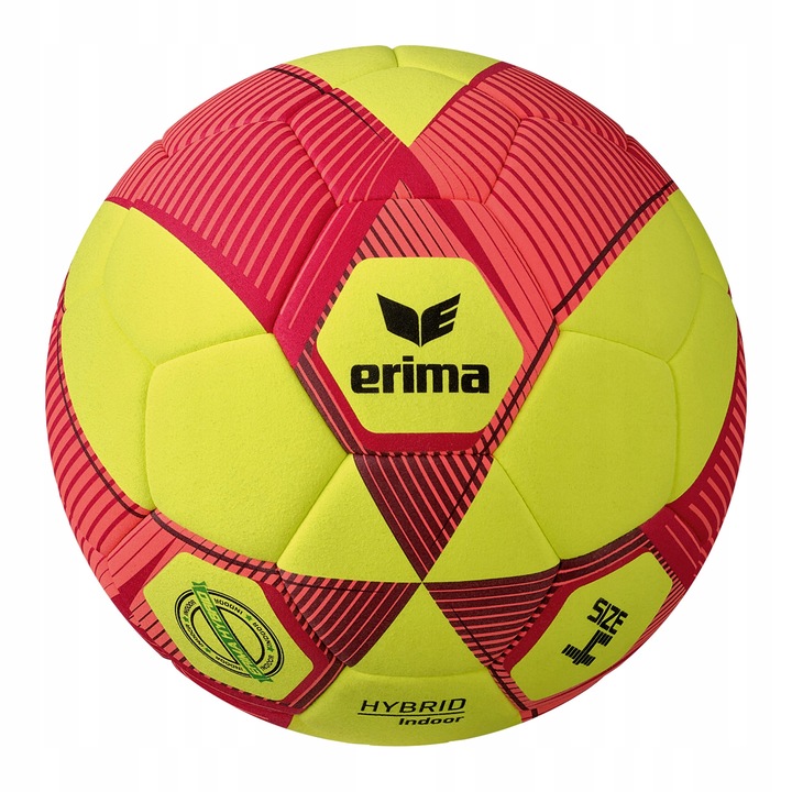 Minge fotbal ERIMA Hybrid Indoor galben/rosu, dimensiune 4, material poliuretan, tip butil