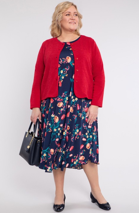 Pulover rosu cu nasturi