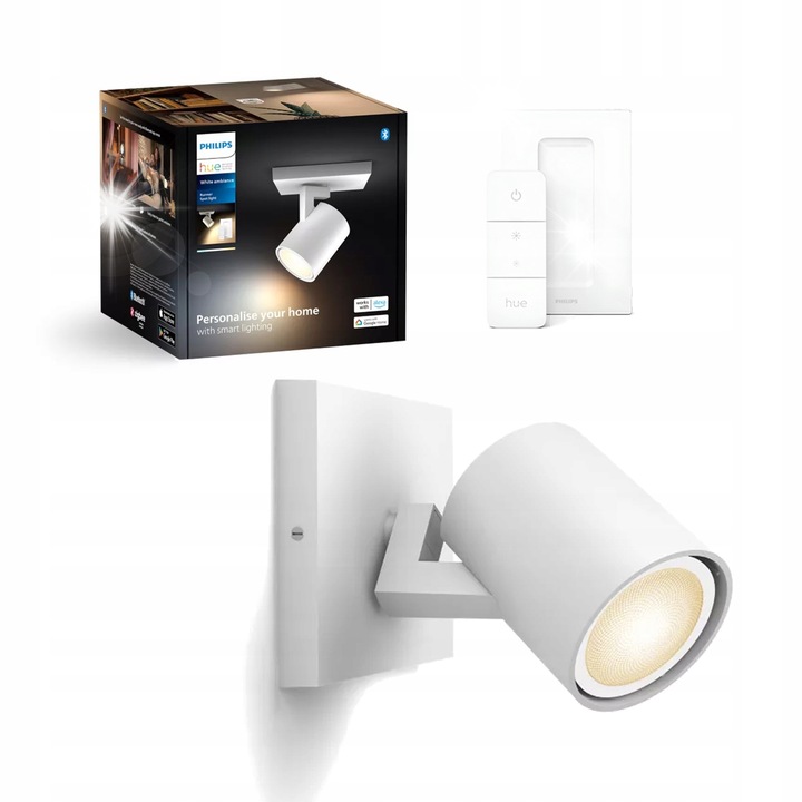 Philips Hue Runner 4.2W LED spotlámpa, fehér, dimmer kapcsolóval, 11x10.7x9cm