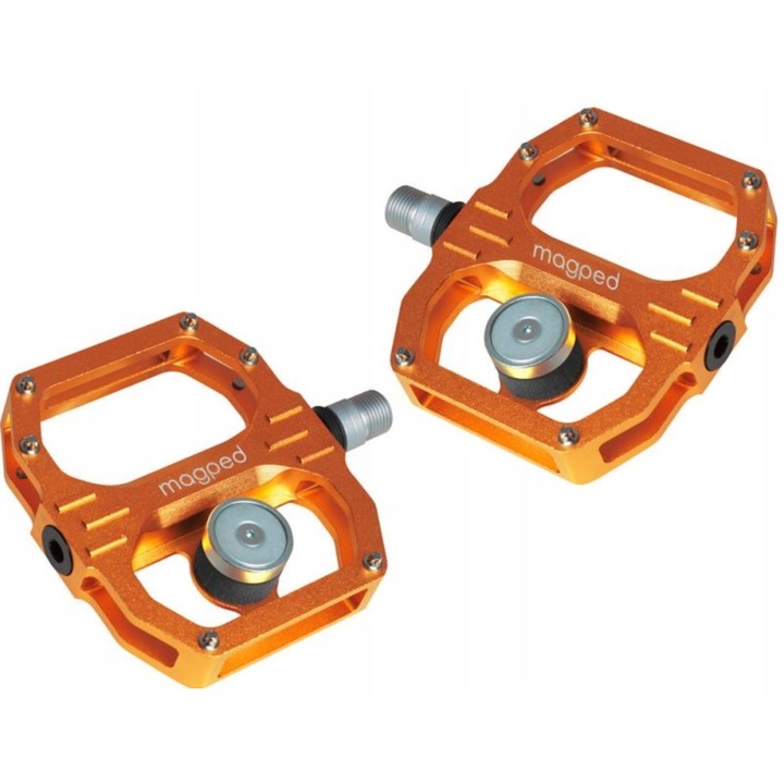 Pedale magnetice Magped Sport2, 150N, portocalii, 104x92x18mm, set complet