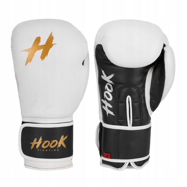 HOOK FIGHTING Ready to Fight boxkesztyű, természetes bőr, fehér, 16oz