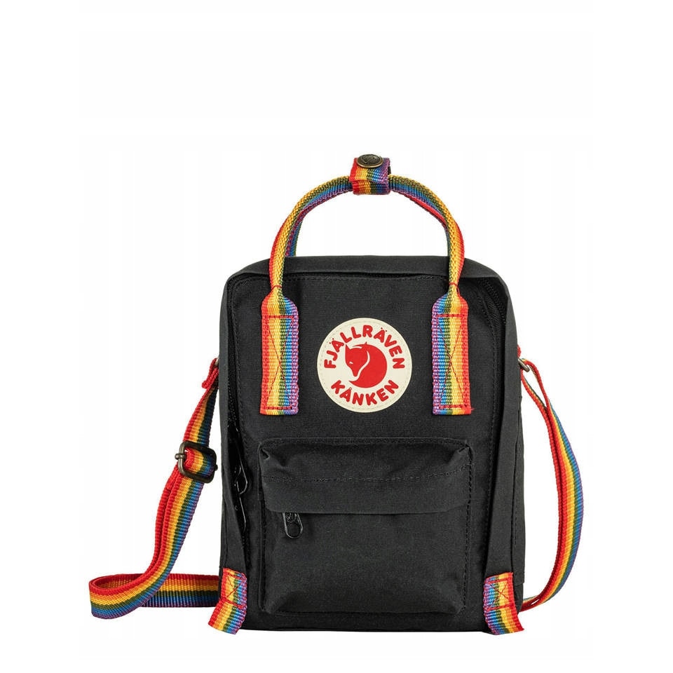 Geanta laptop Fjallraven Kanken Rainbow Sling, galben, 20x15x8cm, capacitate 2,5 litri, pentru tableta pana la 8"