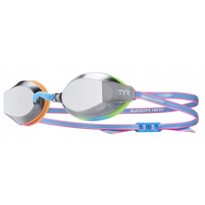 Ochelari de inot TYR BlackOps 140 Junior, multicolor, lentile lustrzane, cu etui inclus, 3 nasuri interschimbabile