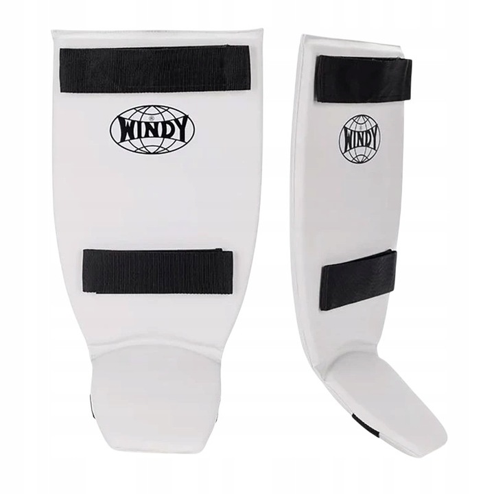 Ochraniacere picioare WINDY Classic Double Strap, alb, XL, din piele sintetica, cu dublu sistem de prindere