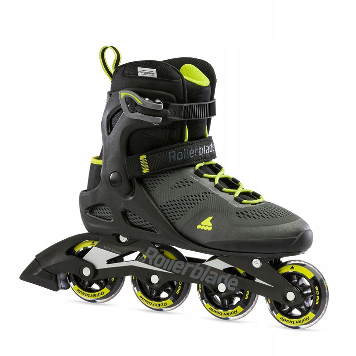Rolki Rollerblade Macroblade 80, 44, negru/galben, cu roti de 80mm, pentru incepatori si intermediari