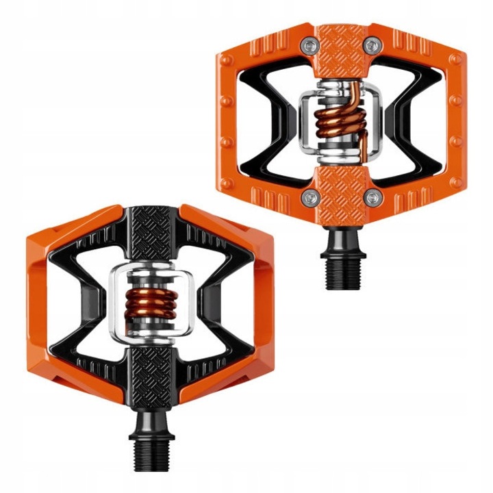 Pedale platforme CrankBrothers Doubleshot, aluminiu, portocalii, 395g/para