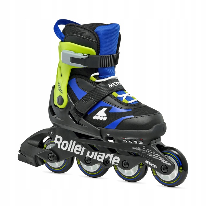 Role copii set Rollerblade Microblade, 33-36,5 EUR, negru-albastru, 4x72mm