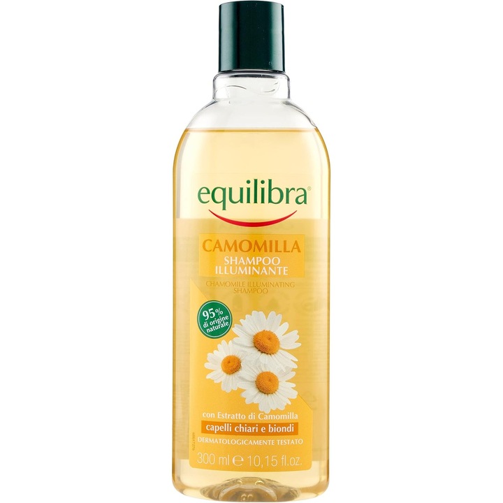 Sampon cu Musetel Pentru Stralucire si Revigorarea Parului Blond sau Deschis la Culoare, 300 ml, Equilibra