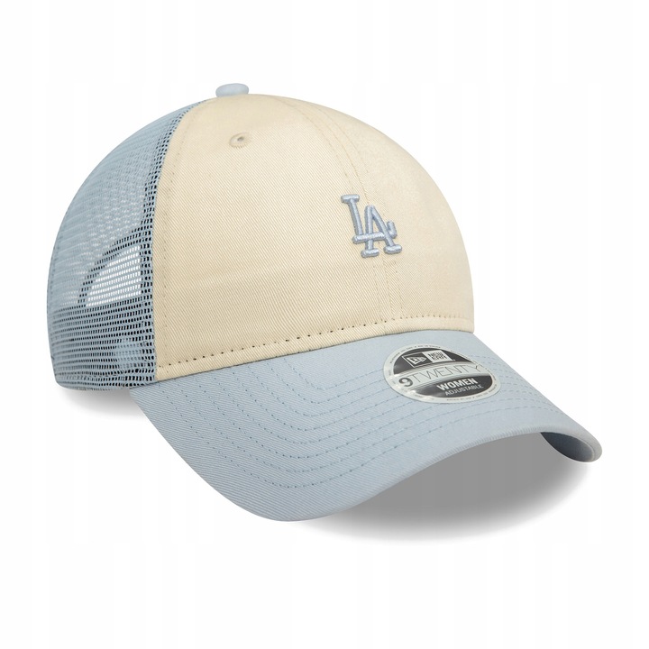 Sapca New Era 9Twenty Trucker Los Angeles Dodgers, bej deschis, unisex, 100% bumbac