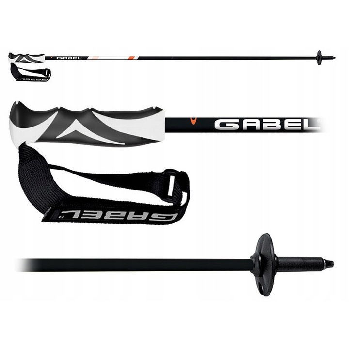 Gabel Carbon Cross síbotok, 130cm, fekete, ergonomikus Tiger markolattal és ultrakönnyű acél heggyel