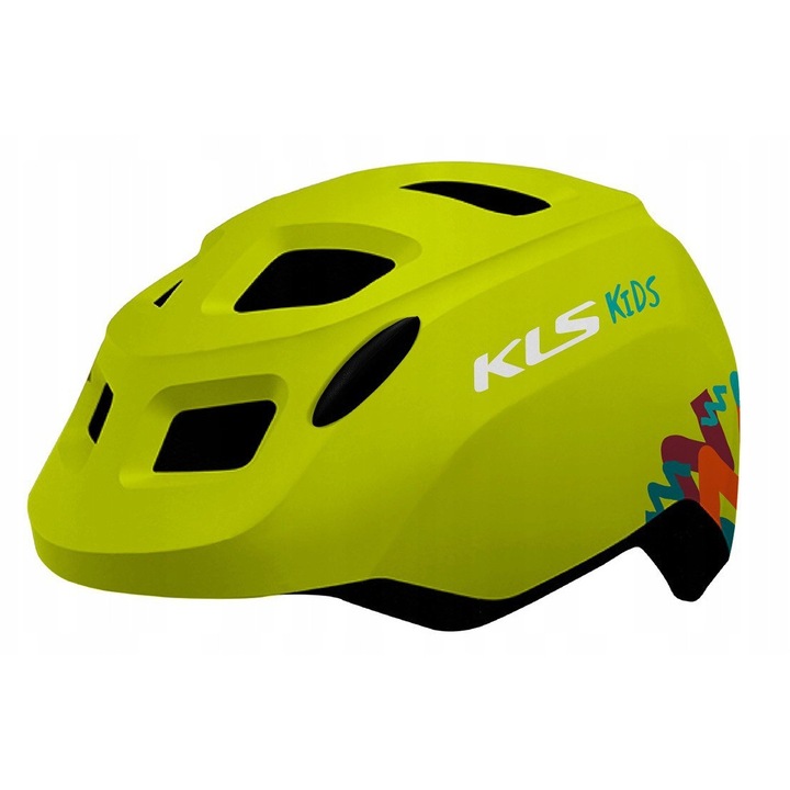 Kellys Zigzag gyerek bukósisak, 8 szellőzőnyílással, zöld, 45-50 cm