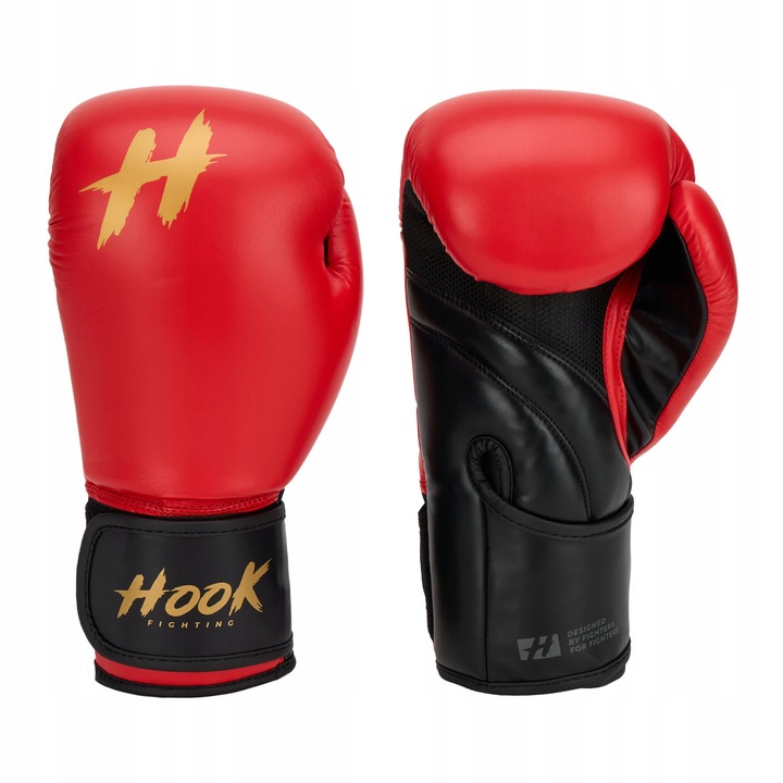 HOOK FIGHTING Ready To Train 14oz boxkesztyű, piros, hüvelykujj védelem, szintetikus anyag