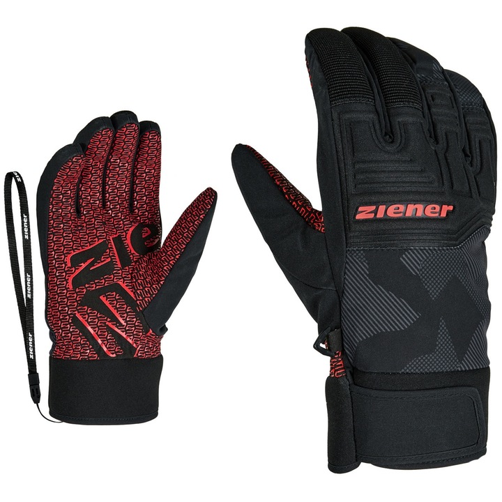 Ziener GARIM AS síkesztyű, terepmintás szürke, 8-as méret, vízálló, neoprén mandzsettával