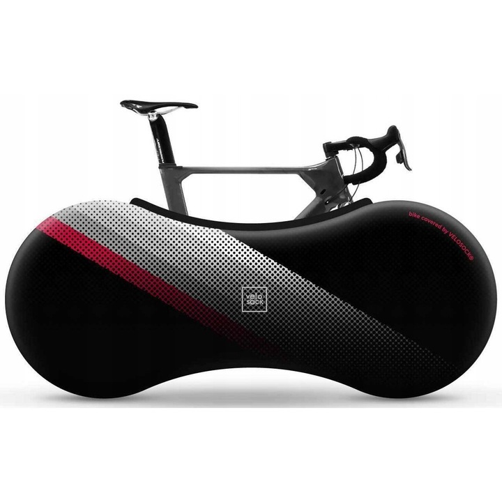 Husa protectie bicicleta Velosock, model Rainbow Red, 26"-29", material elastic, lavabil