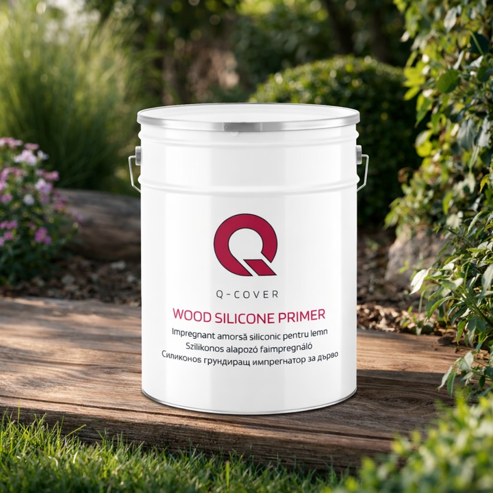 Impregnant amorsa siliconic pentru lemn Q-COVER, pentru interior si exterior, penetrare profunda, aderenta ridicata, Incolor, 10L